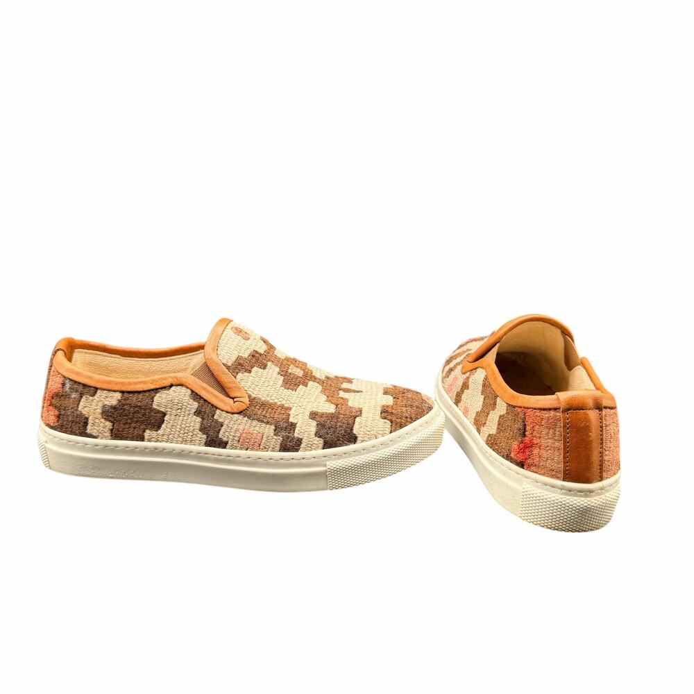 RES IPSA Kilim Slip On Sneakers Size 6 Southwestern Woven Leather Trim